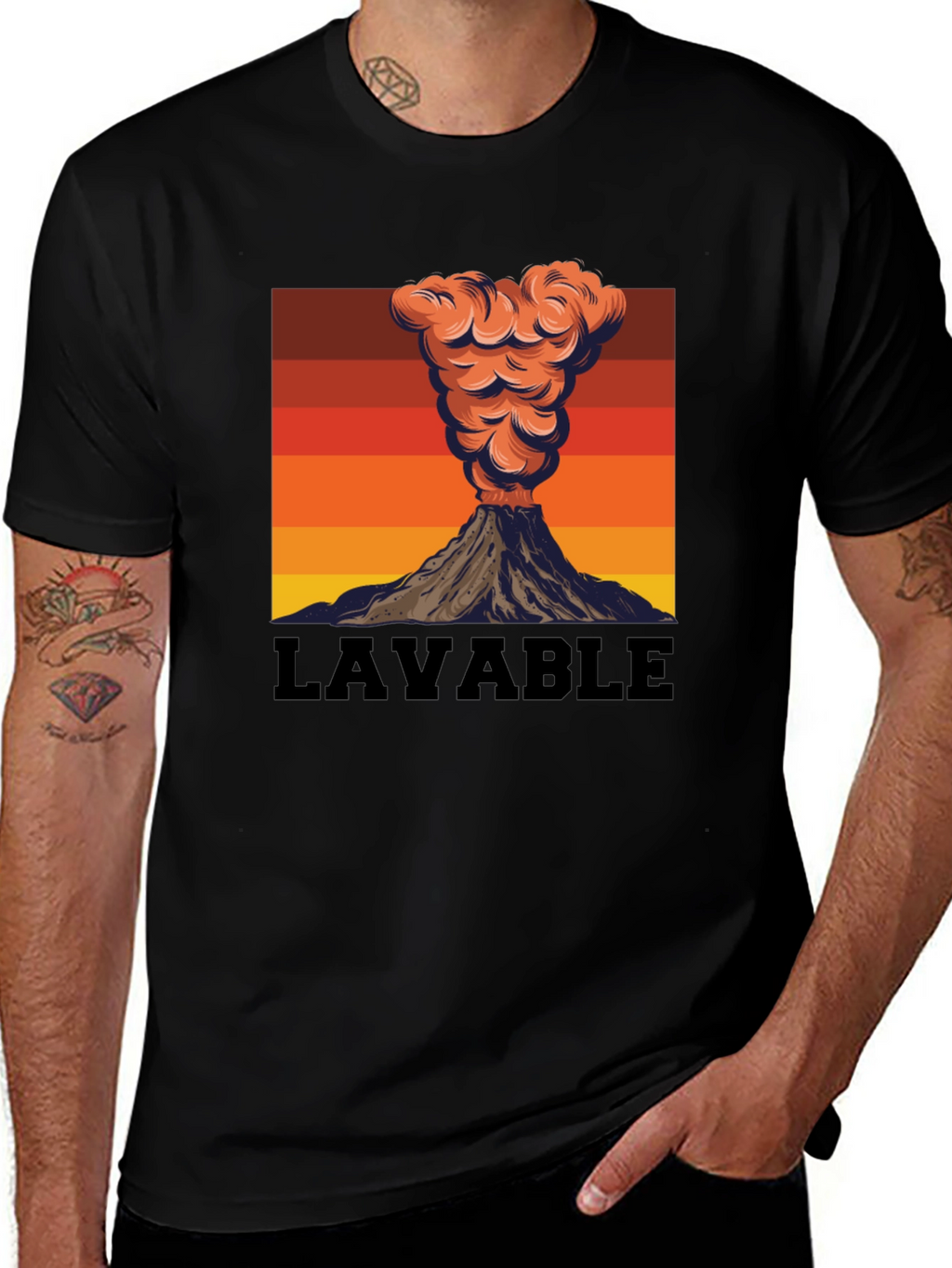 Lavable Volcano Graphic Tee - Retro Style