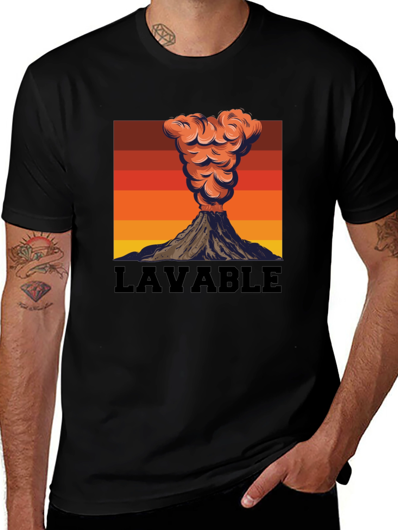 Lavable Volcano Graphic Tee - Retro Style