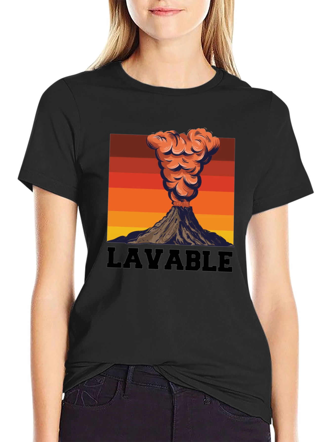 Lavable Volcano Graphic Tee - Retro Style