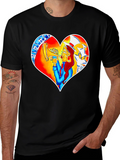 Heart Design Graphic Print Tee