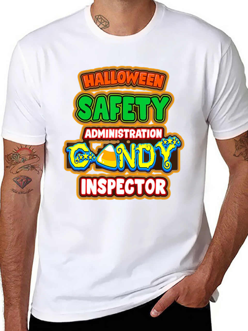 Halloween Candy Inspector T-Shirt Safety Administration Tee