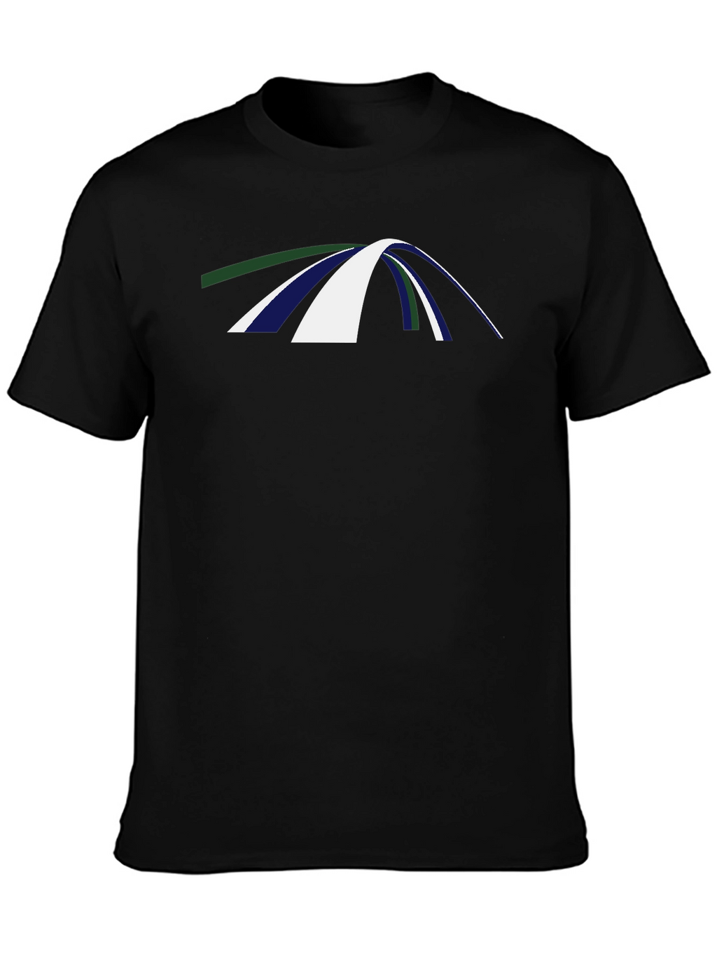Abstract Arch Graphic Tee - Casual Black T-Shirt