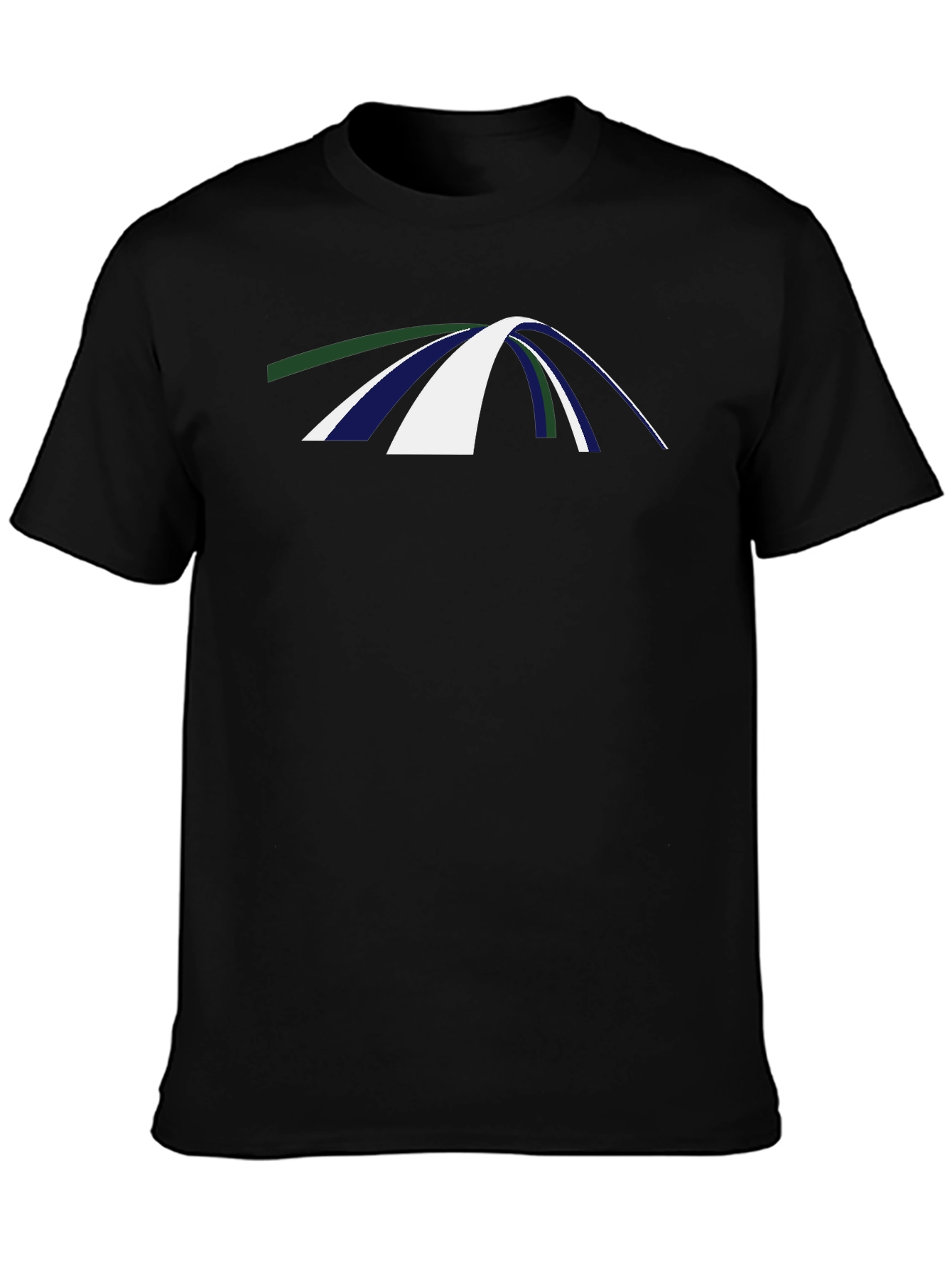 Abstract Arch Graphic Tee - Casual Black T-Shirt