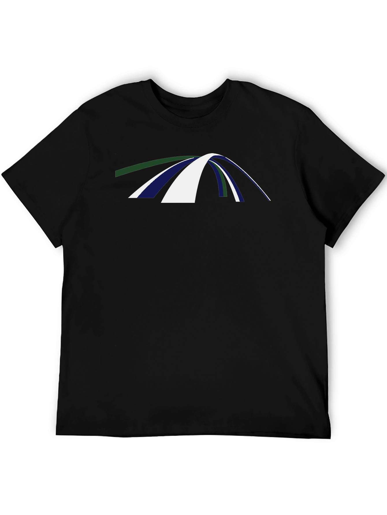 Abstract Arch Graphic Tee - Casual Black T-Shirt