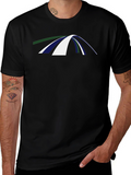 Abstract Arch Graphic Tee - Casual Black T-Shirt