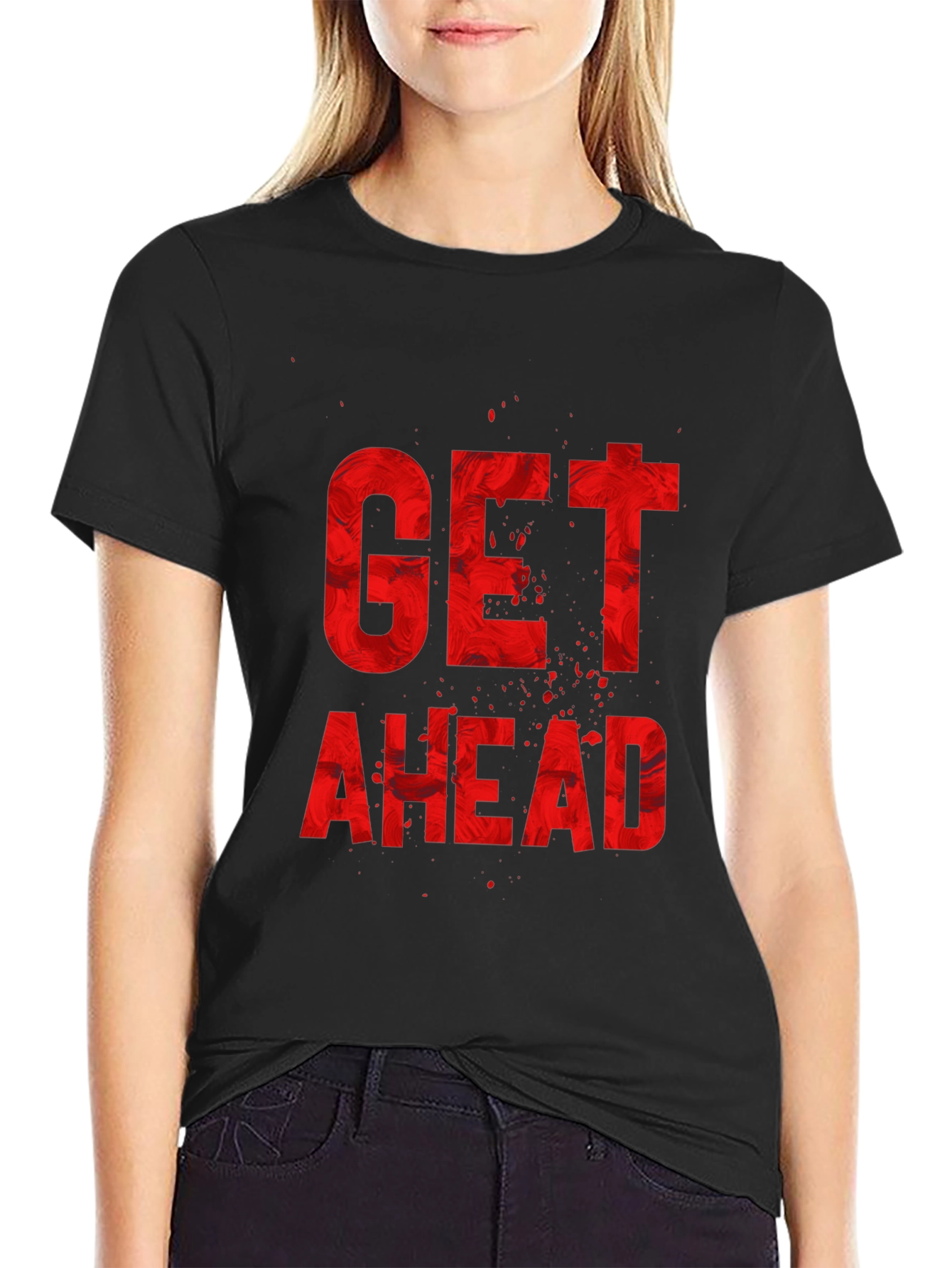 Get Ahead Graphic Tee - Stylish Black T-Shirt for Men