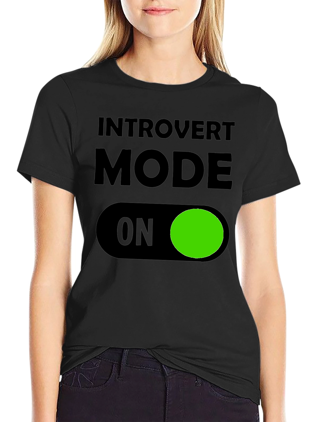 Introvert Mode ON T-Shirt - Black Graphic Tee