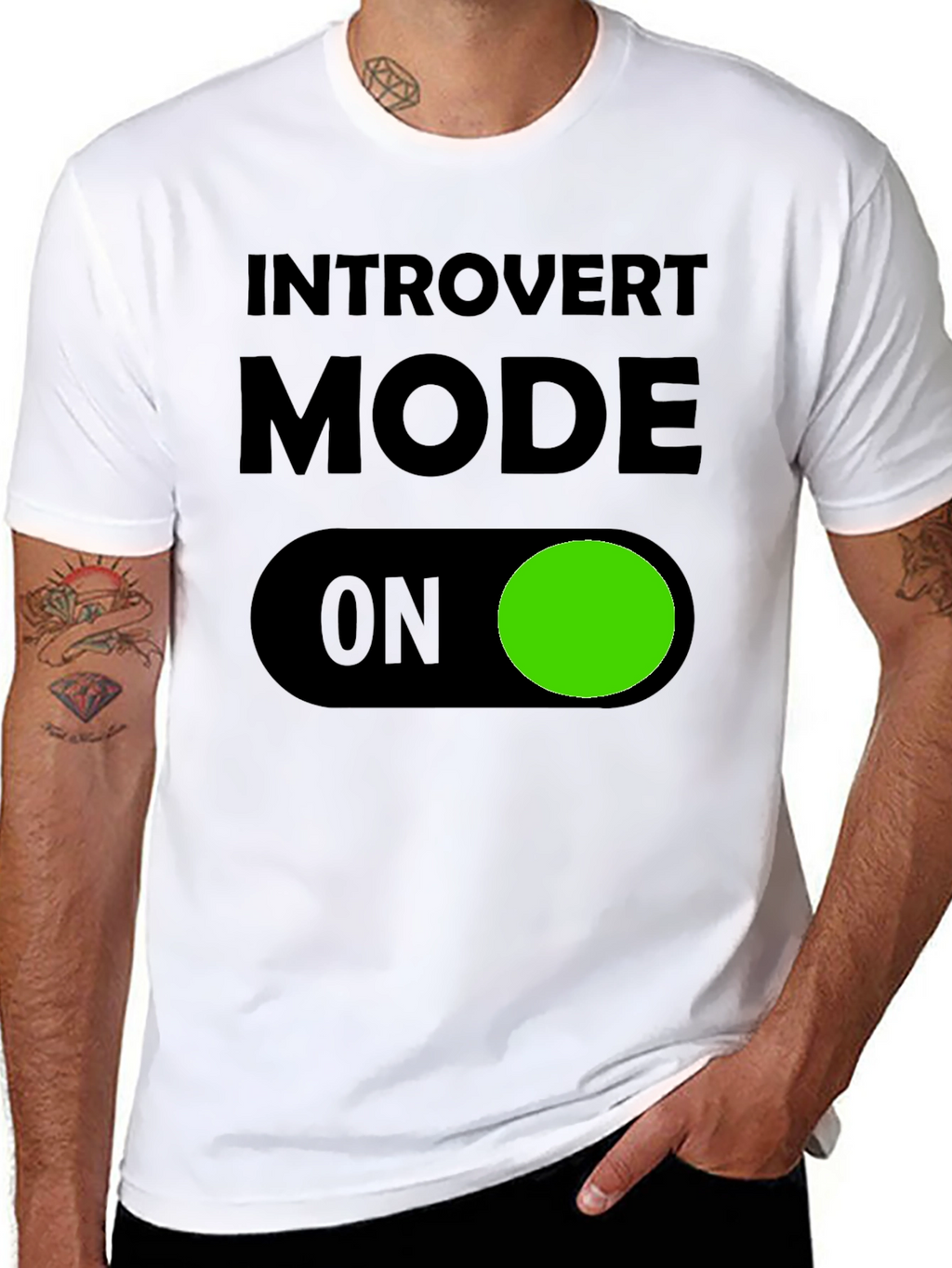 Introvert Mode ON T-Shirt - Black Graphic Tee