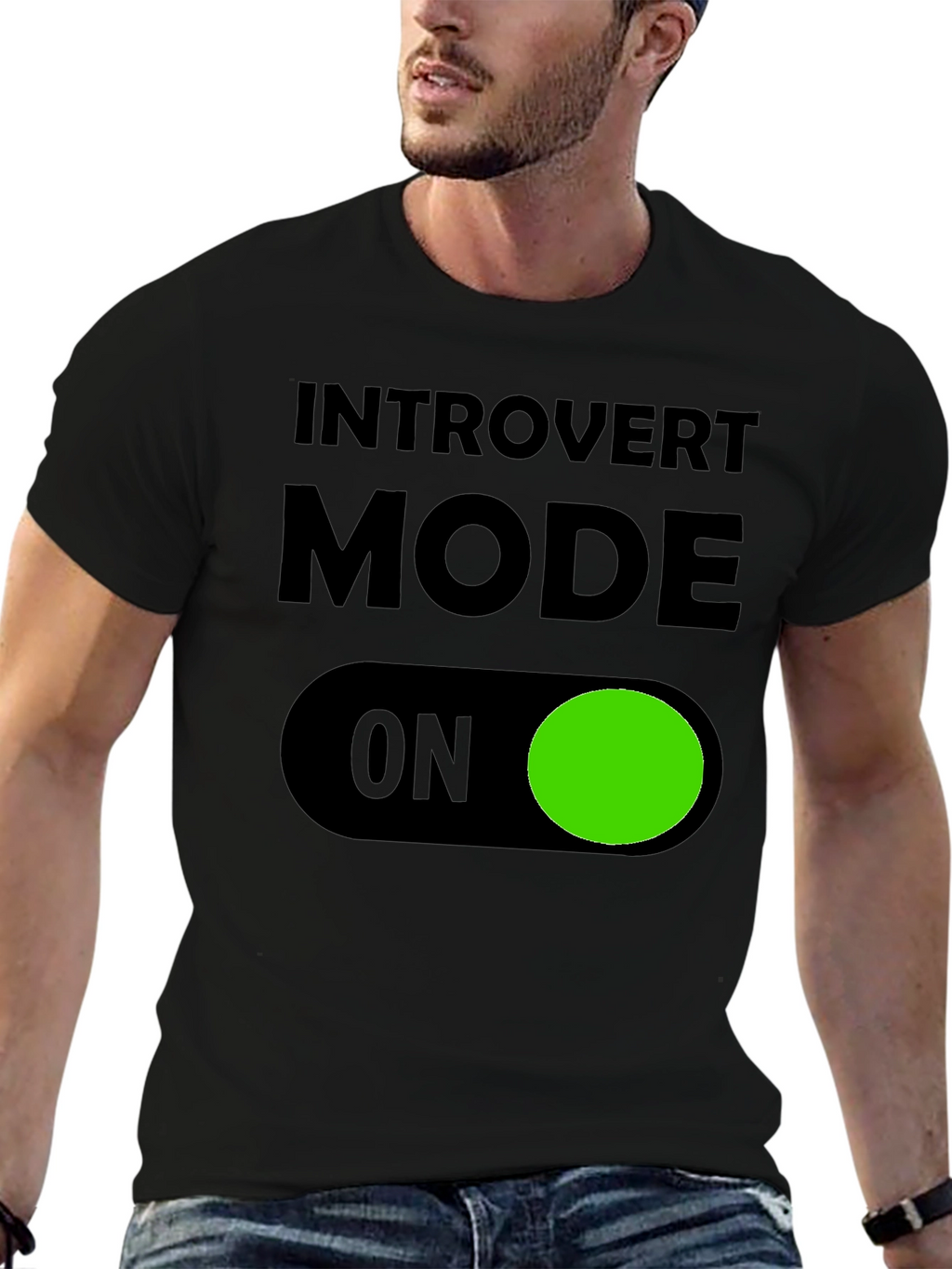 Introvert Mode ON T-Shirt - Black Graphic Tee