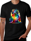 Rainbow Seal Graphic Tee - Vibrant Animal Lover Shirt