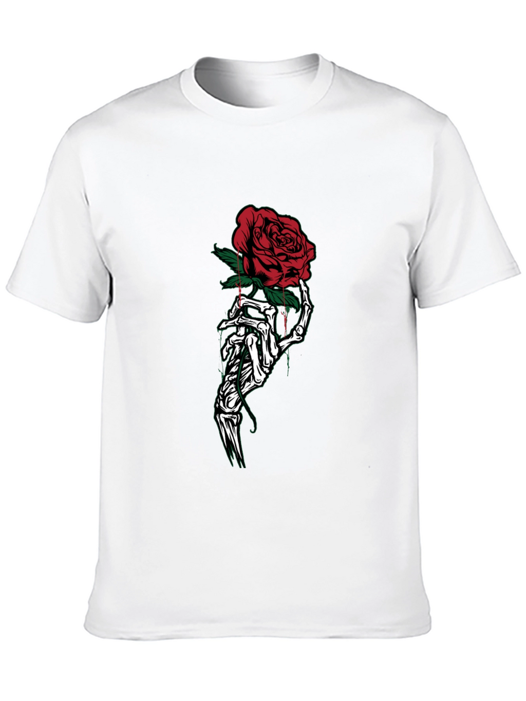 Rose Skeleton Hand Graphic Tee - Black