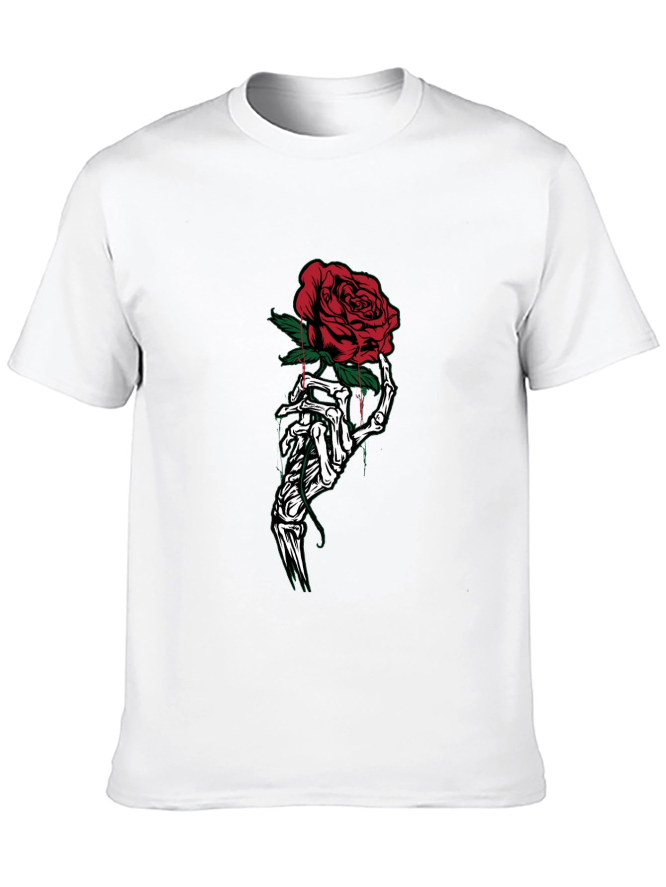 Rose Skeleton Hand Graphic Tee - Black