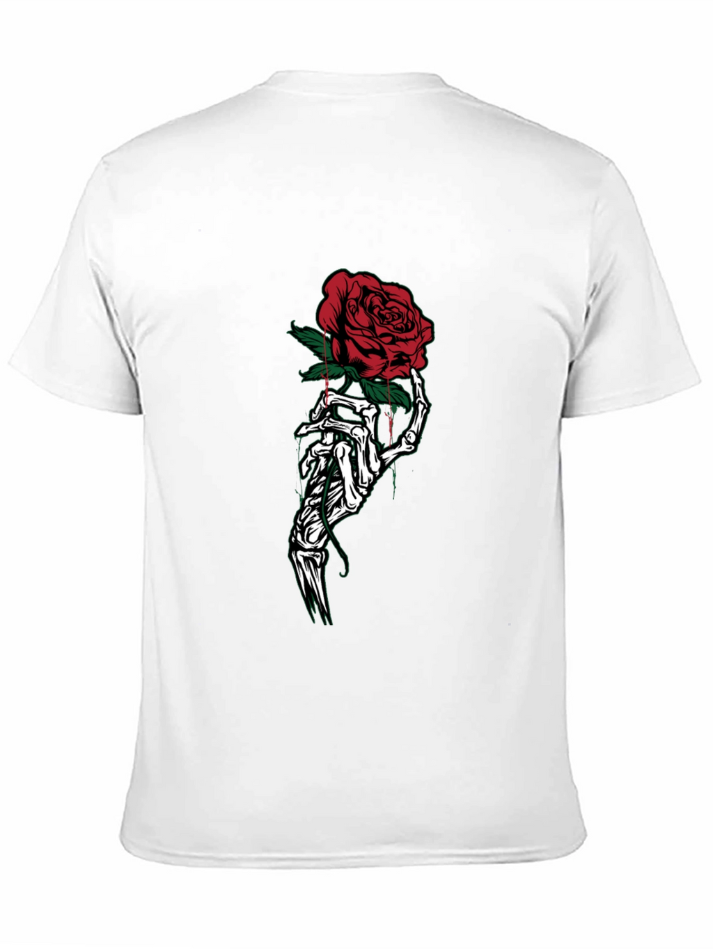 Rose Skeleton Hand Graphic Tee - Black