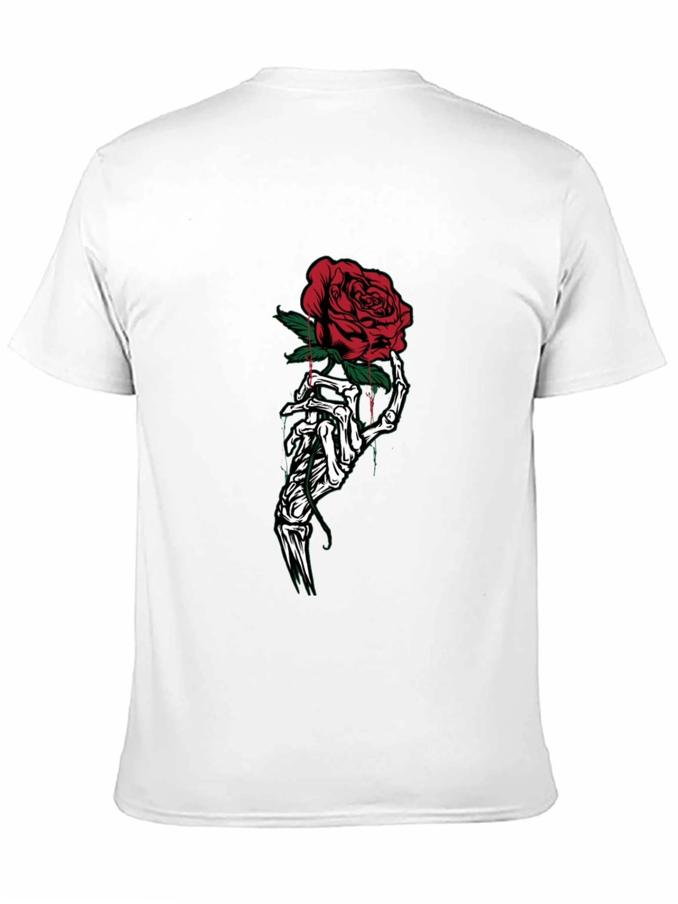 Rose Skeleton Hand Graphic Tee - Black