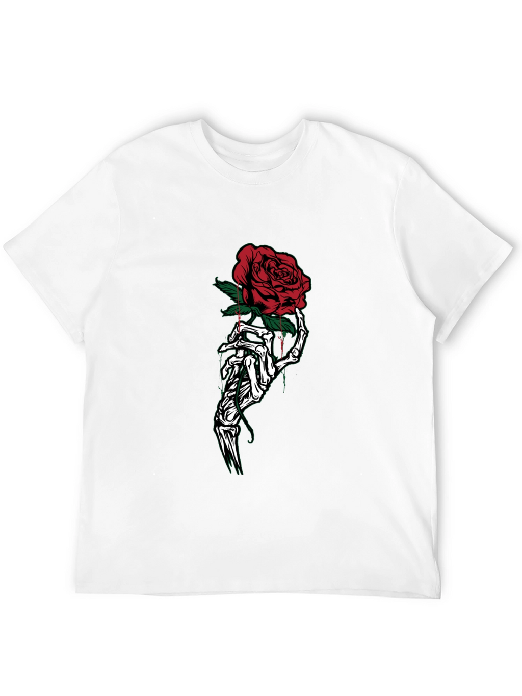 Rose Skeleton Hand Graphic Tee - Black