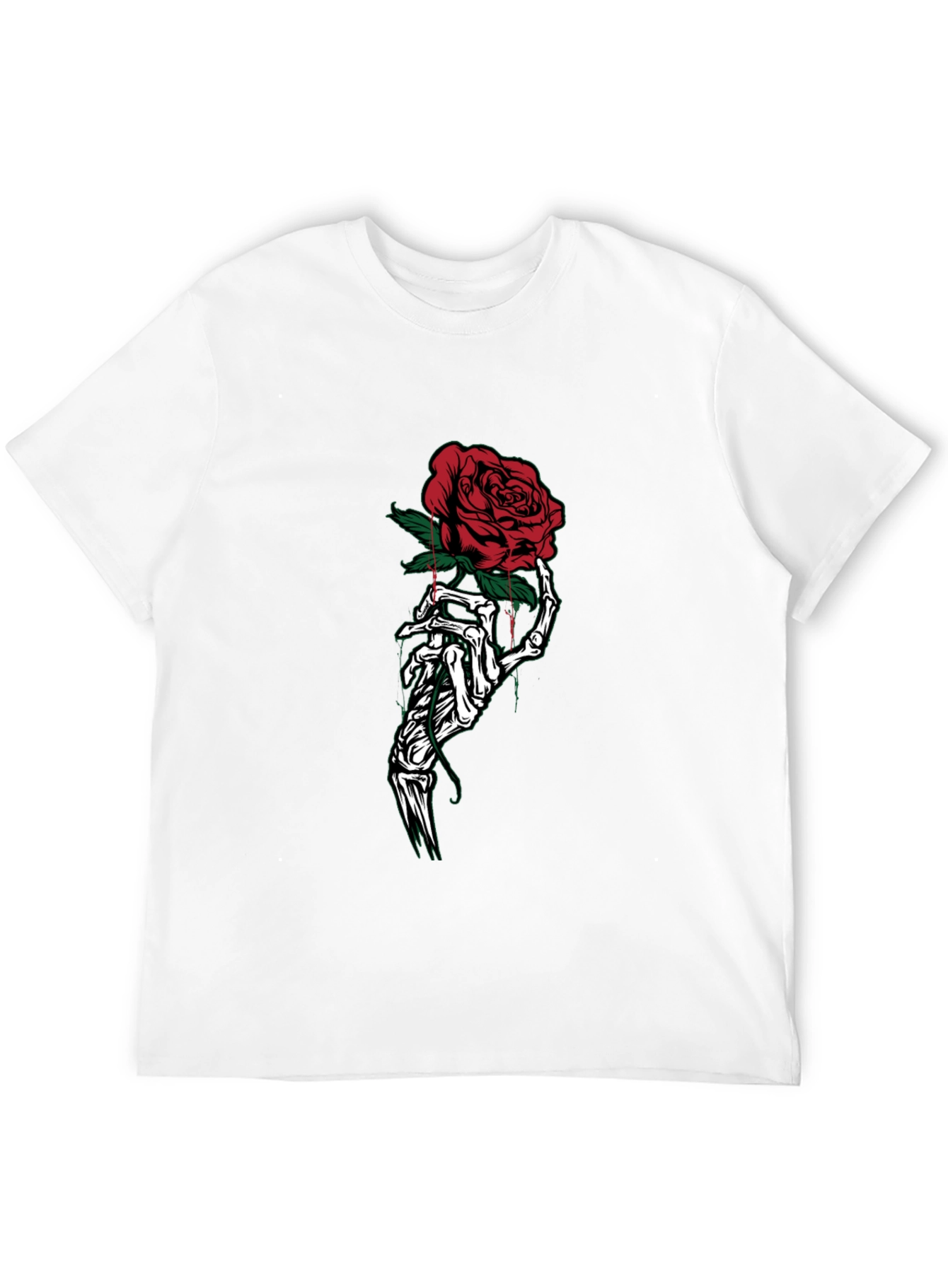 Rose Skeleton Hand Graphic Tee - Black