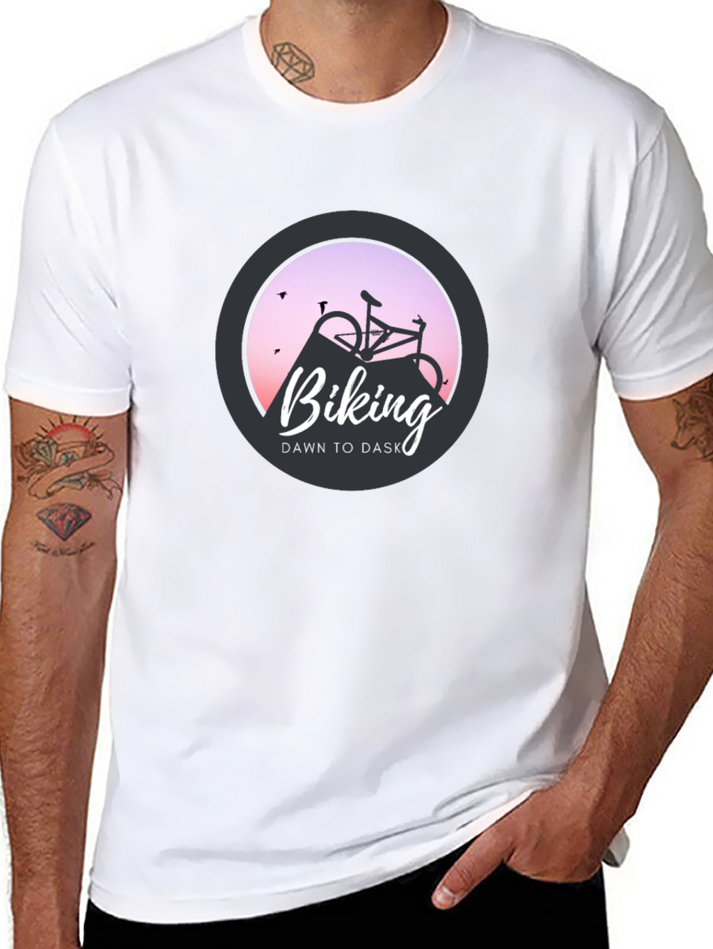 Biking Dawn to Dusk Graphic Tee