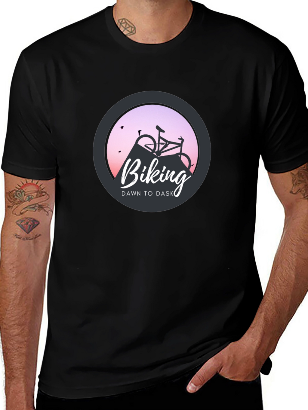 Biking Dawn to Dusk Graphic Tee