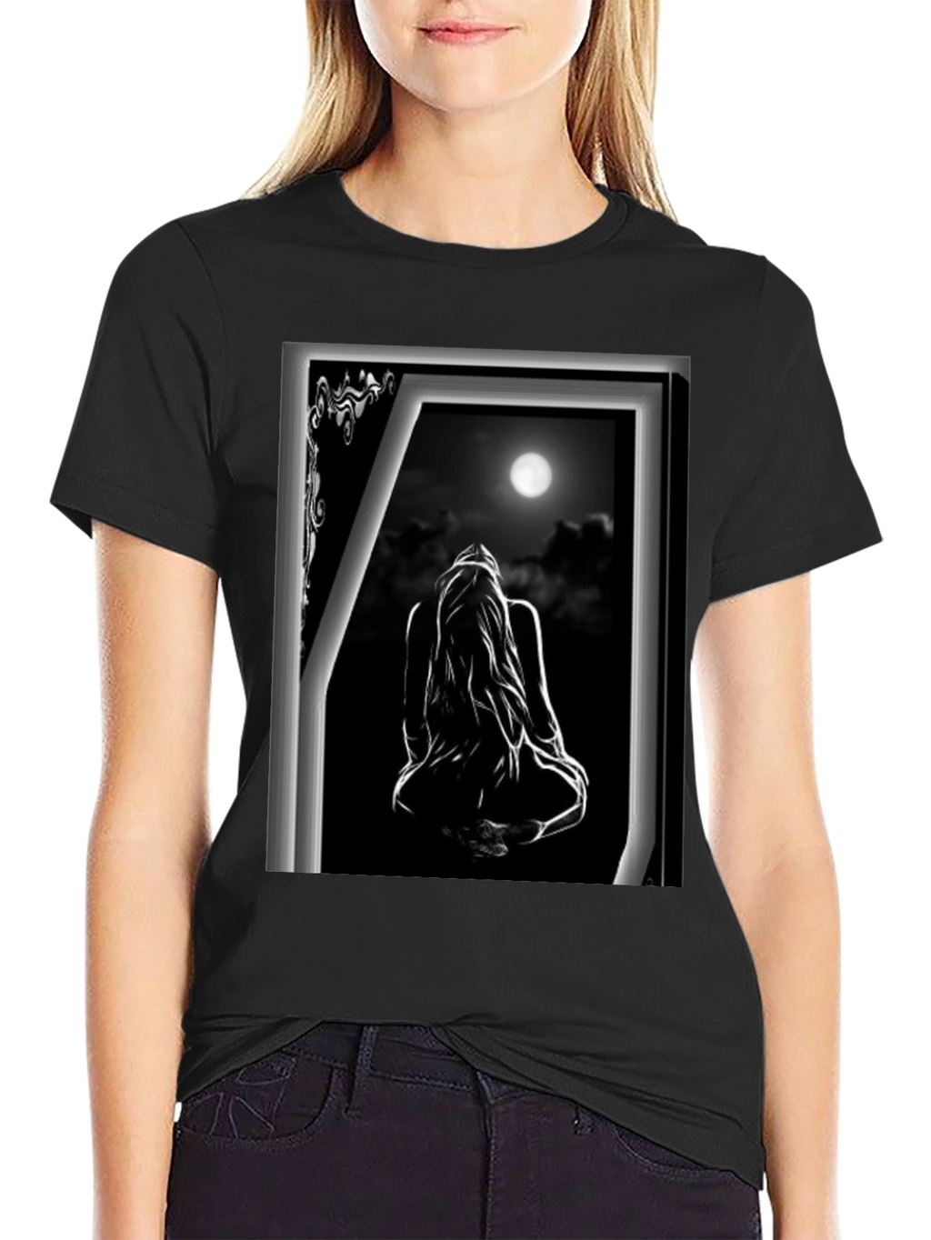 Moonlit Silhouette Graphic T-Shirt