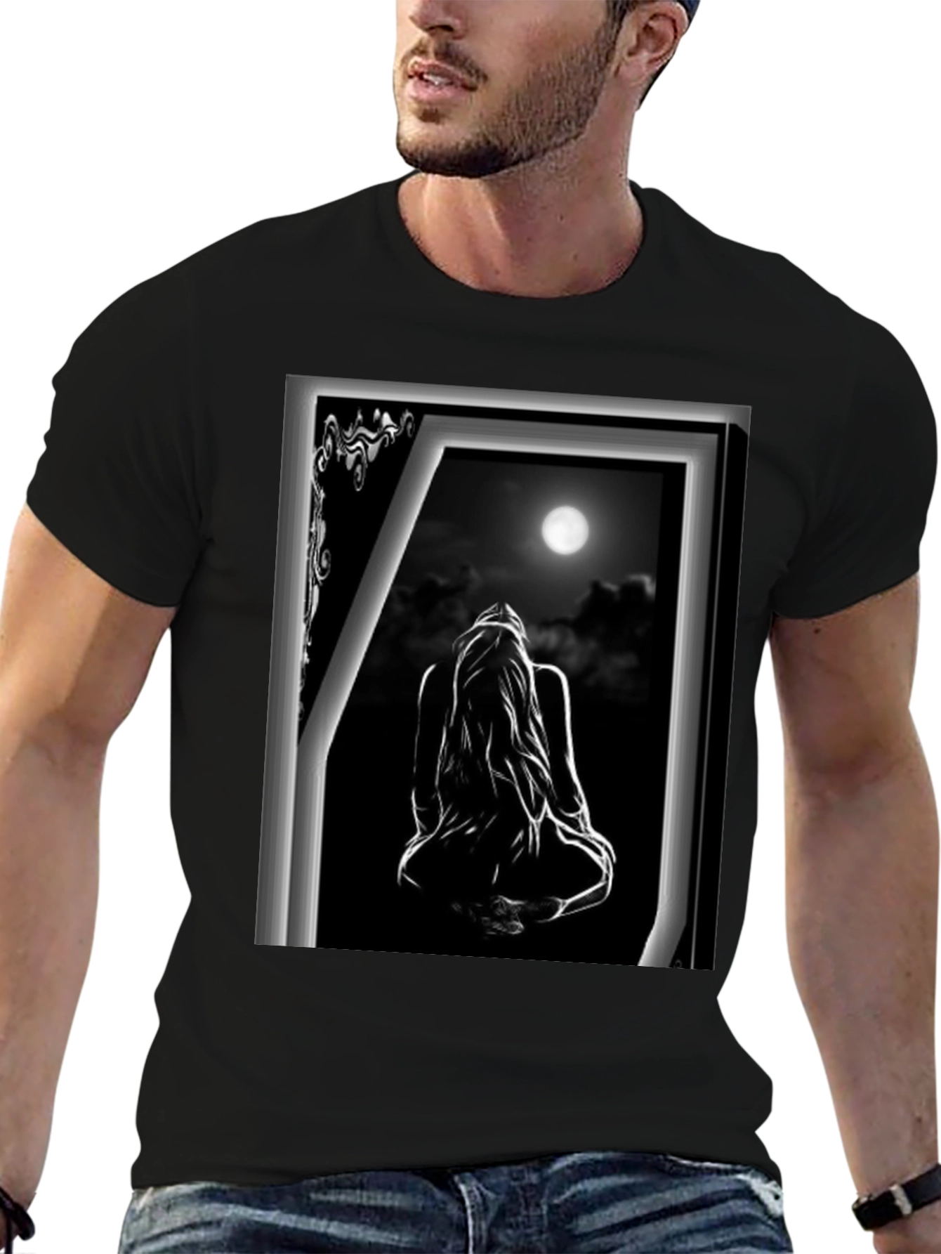 Moonlit Silhouette Graphic T-Shirt
