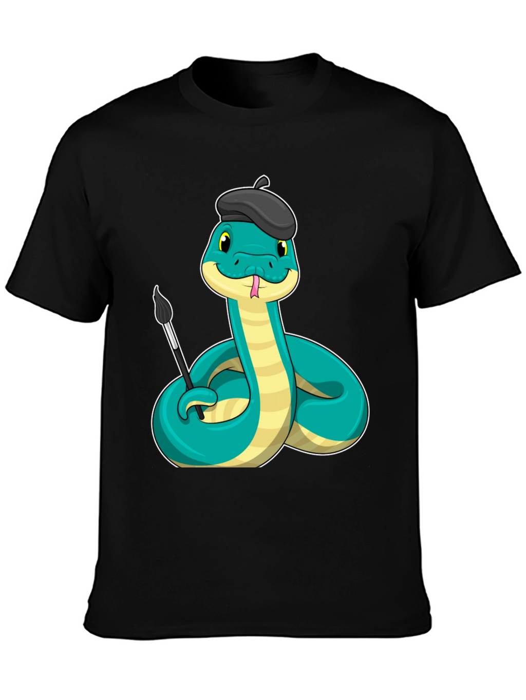 Artist Snake T-Shirt - Funny Cartoon Reptile Tee