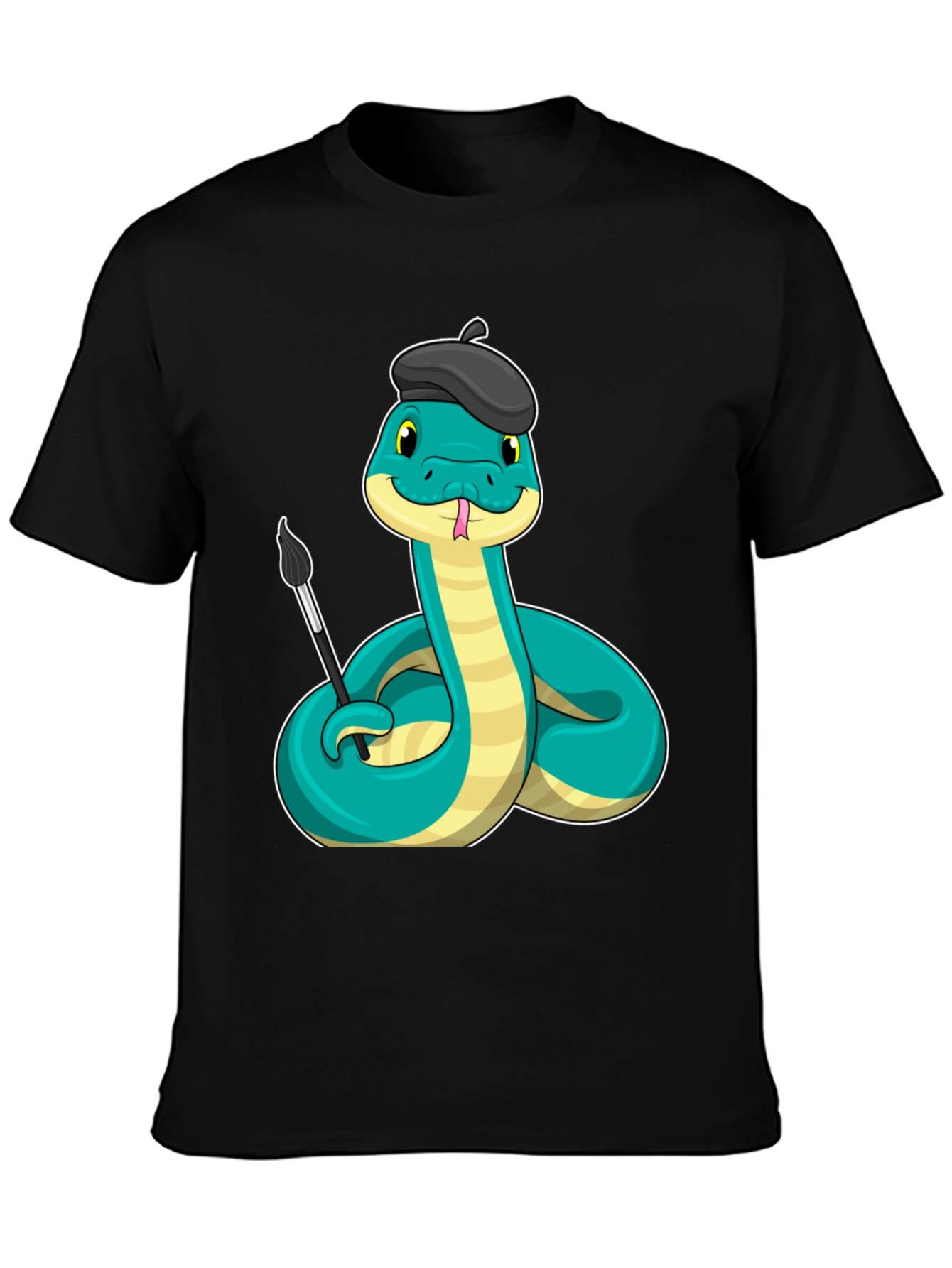 Artist Snake T-Shirt - Funny Cartoon Reptile Tee