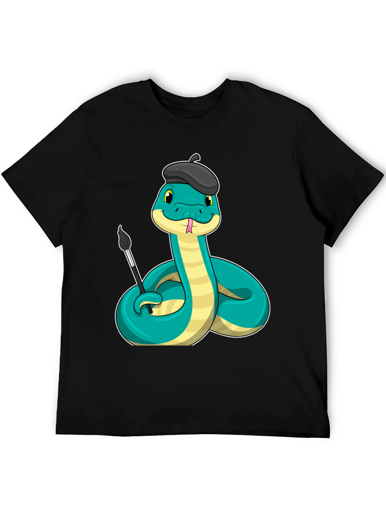 Artist Snake T-Shirt - Funny Cartoon Reptile Tee
