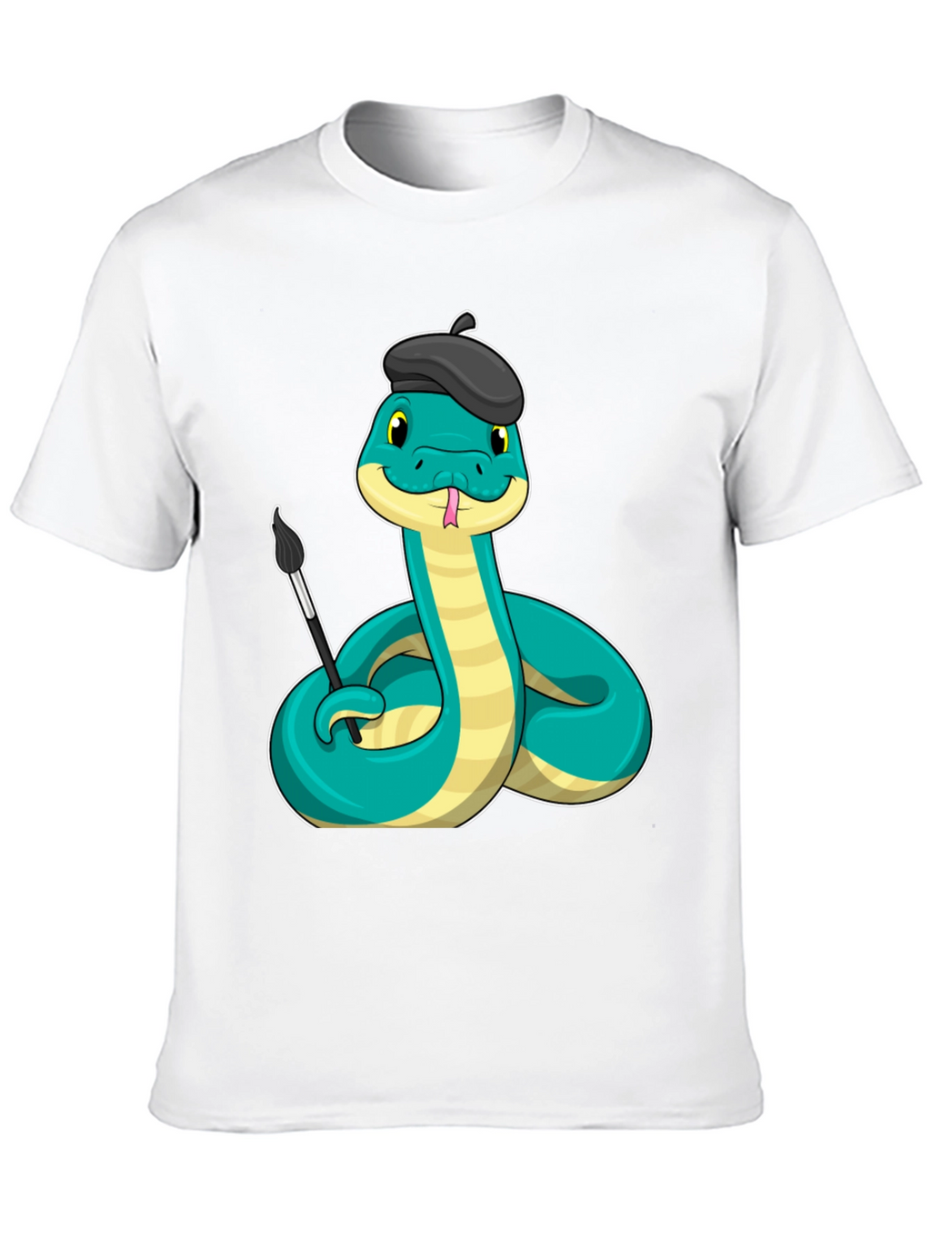 Artist Snake T-Shirt - Funny Cartoon Reptile Tee