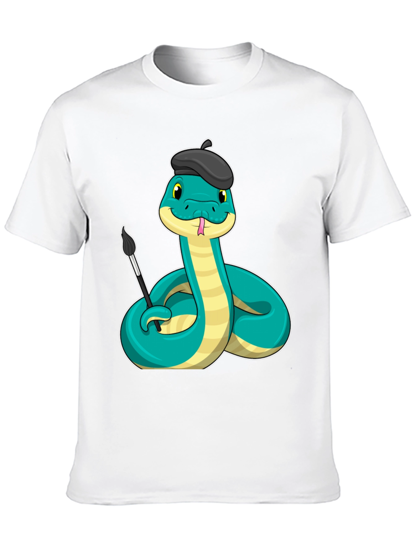 Artist Snake T-Shirt - Funny Cartoon Reptile Tee