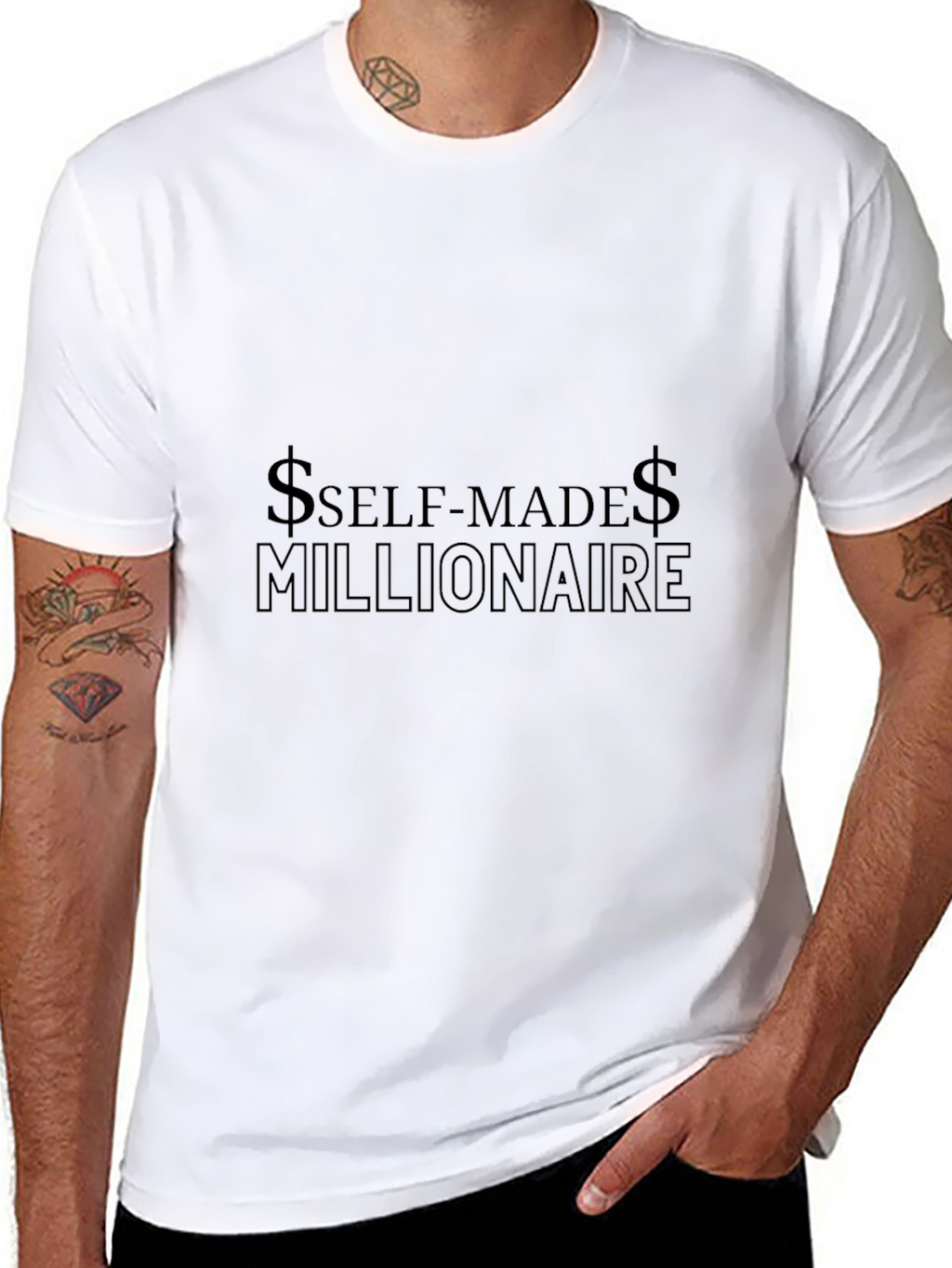 Self-Made Millionaire Black T-Shirt