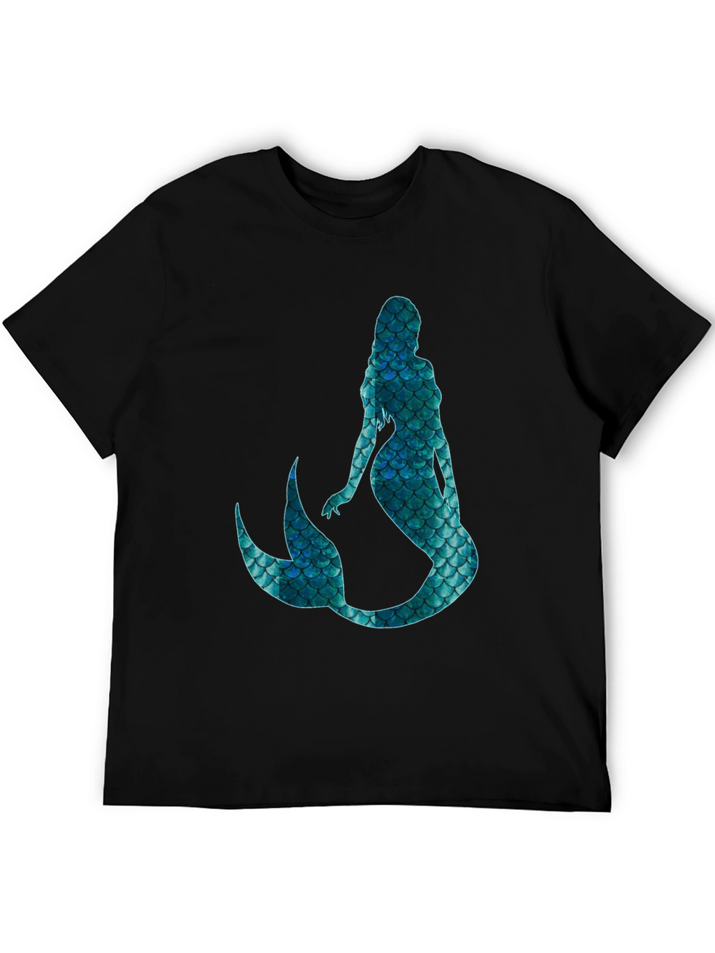 Mystic Mermaid Scale Graphic Black T-Shirt