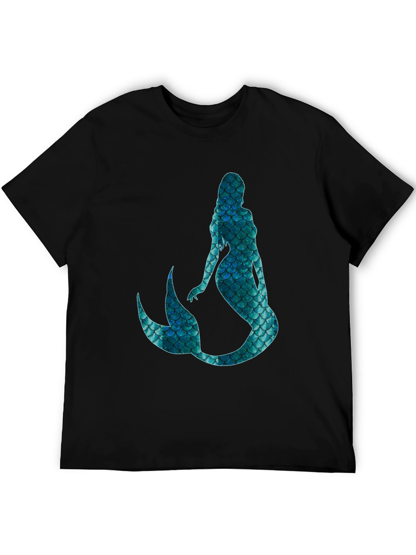 Mystic Mermaid Scale Graphic Black T-Shirt