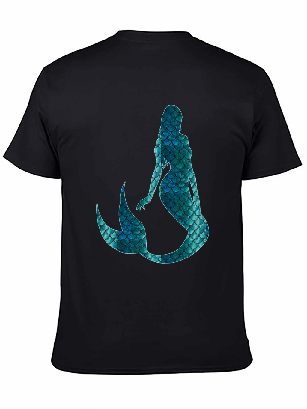 Mystic Mermaid Scale Graphic Black T-Shirt