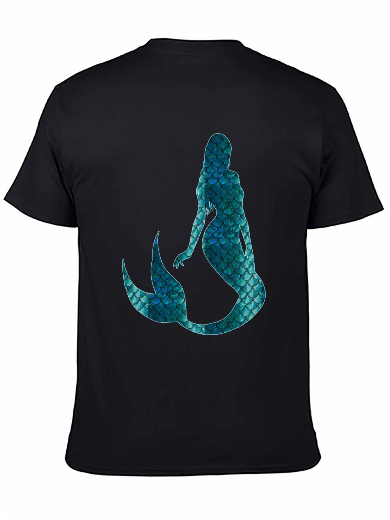Mystic Mermaid Scale Graphic Black T-Shirt