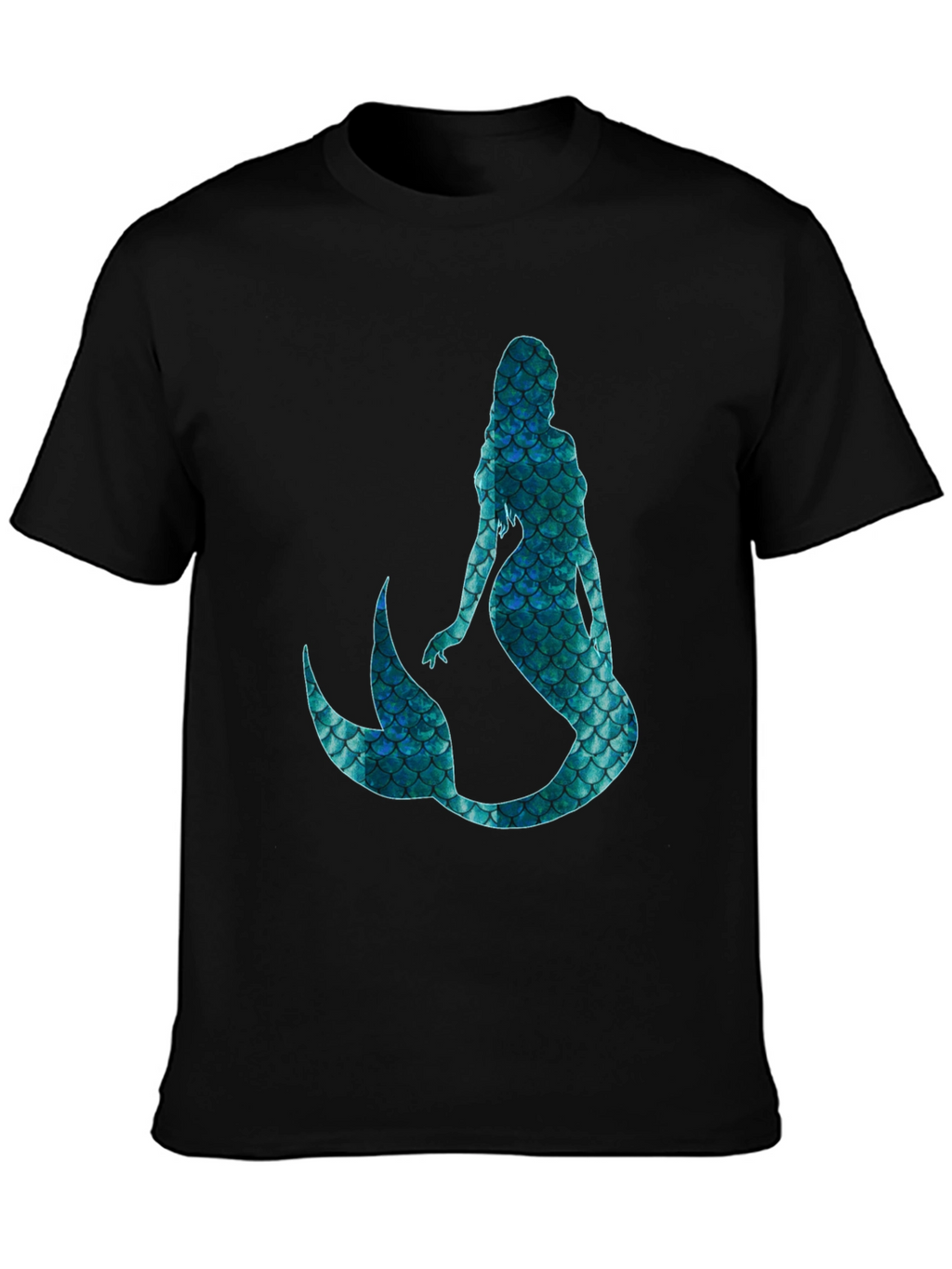 Mystic Mermaid Scale Graphic Black T-Shirt