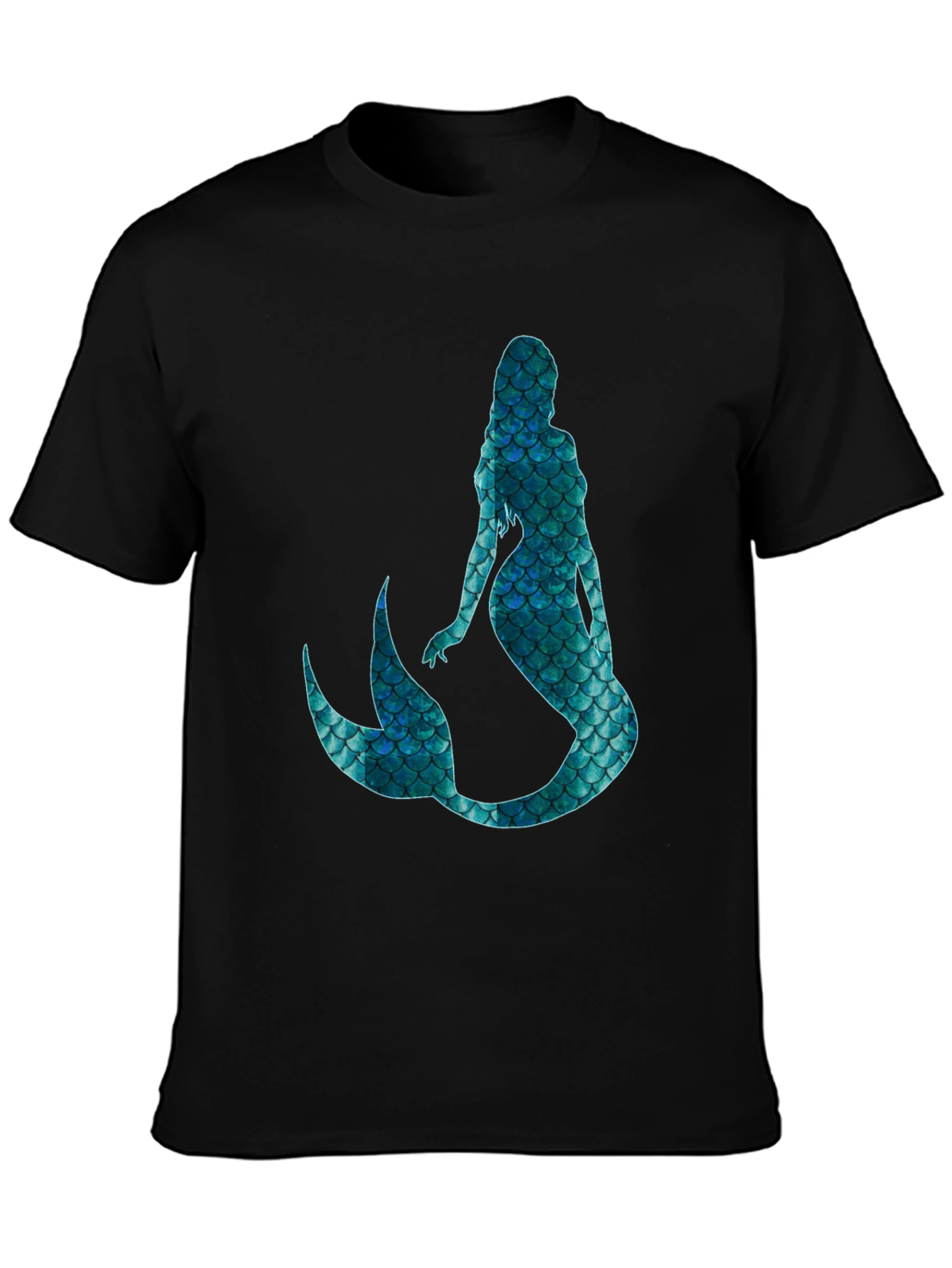 Mystic Mermaid Scale Graphic Black T-Shirt