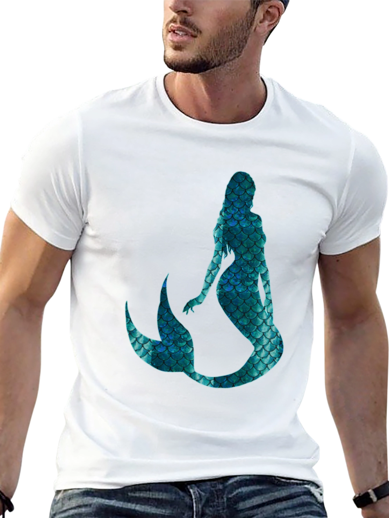 Mystic Mermaid Scale Graphic Black T-Shirt