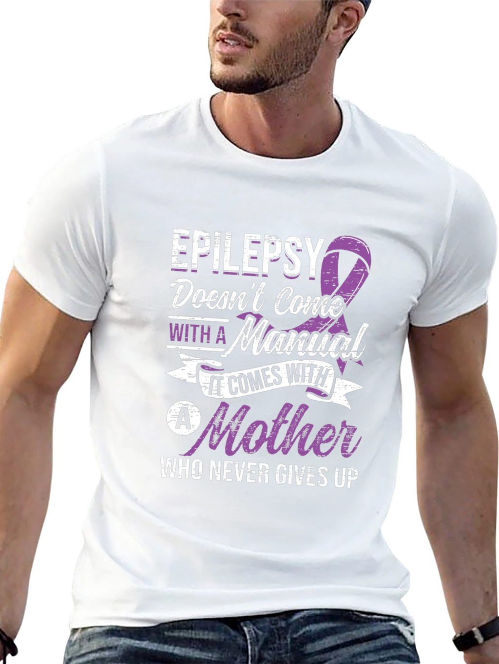 Epilepsy Mother T-Shirt Purple Ribbon