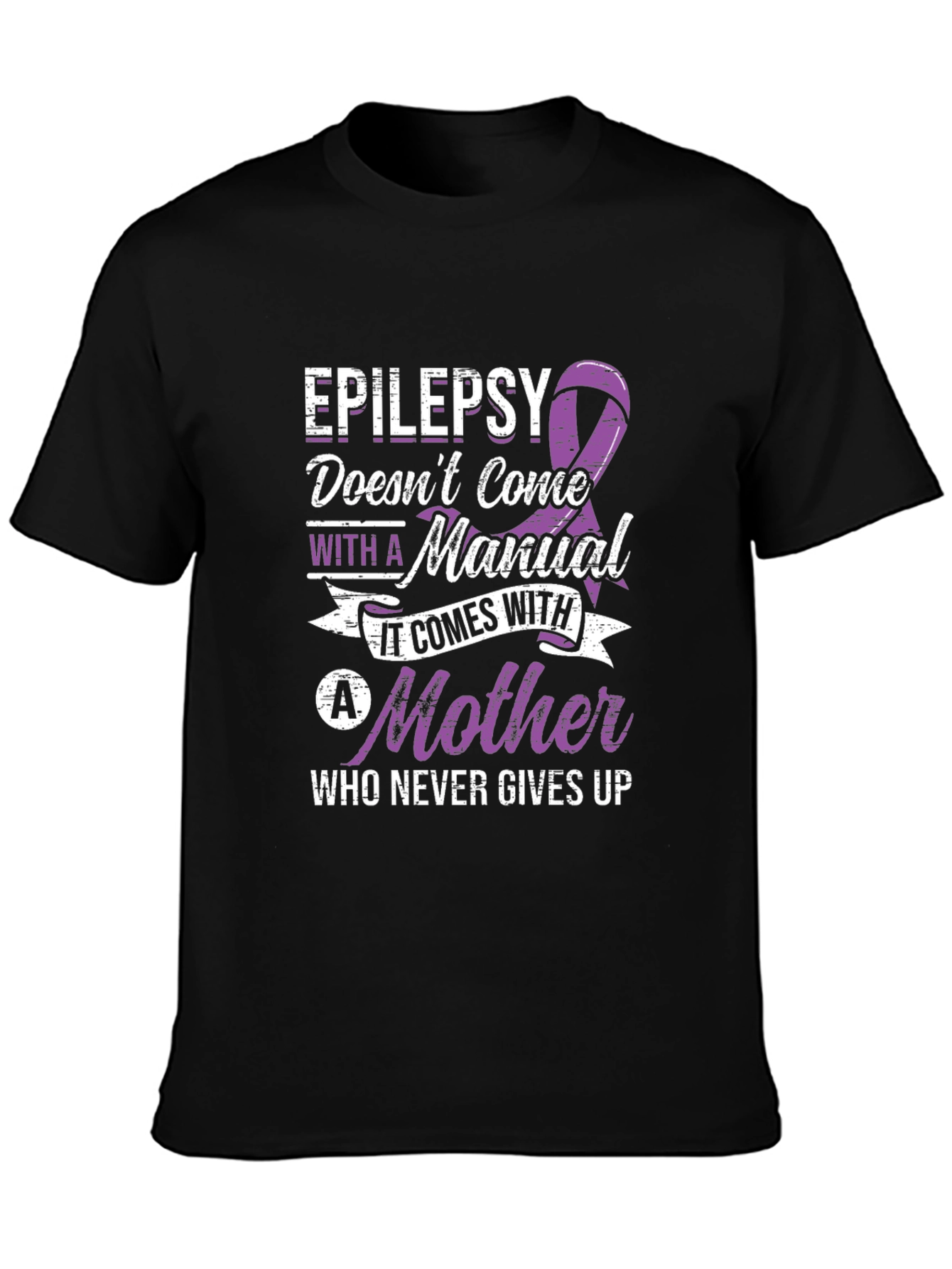 Epilepsy Mother T-Shirt Purple Ribbon
