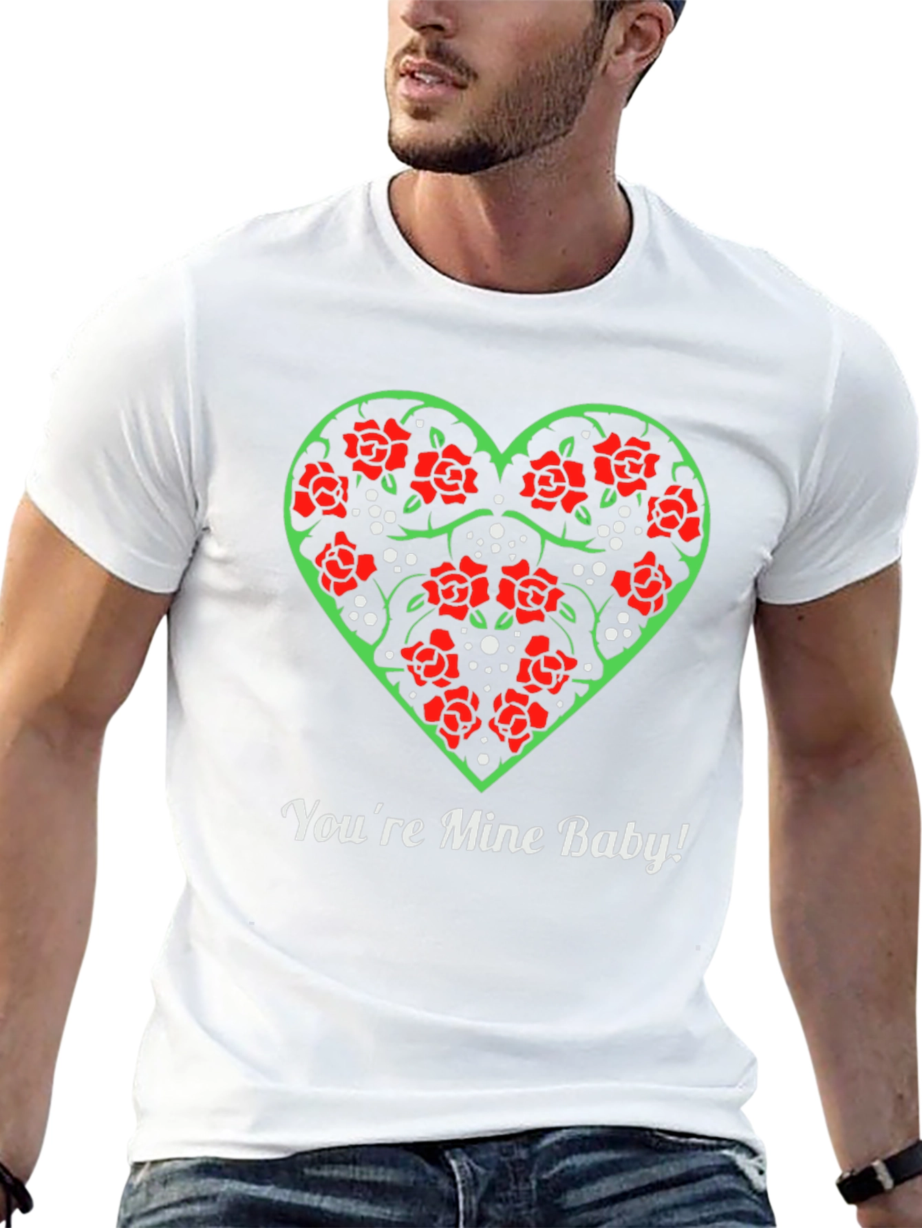 Rose Heart Valentines Day T-Shirt - Youre Mine Baby!