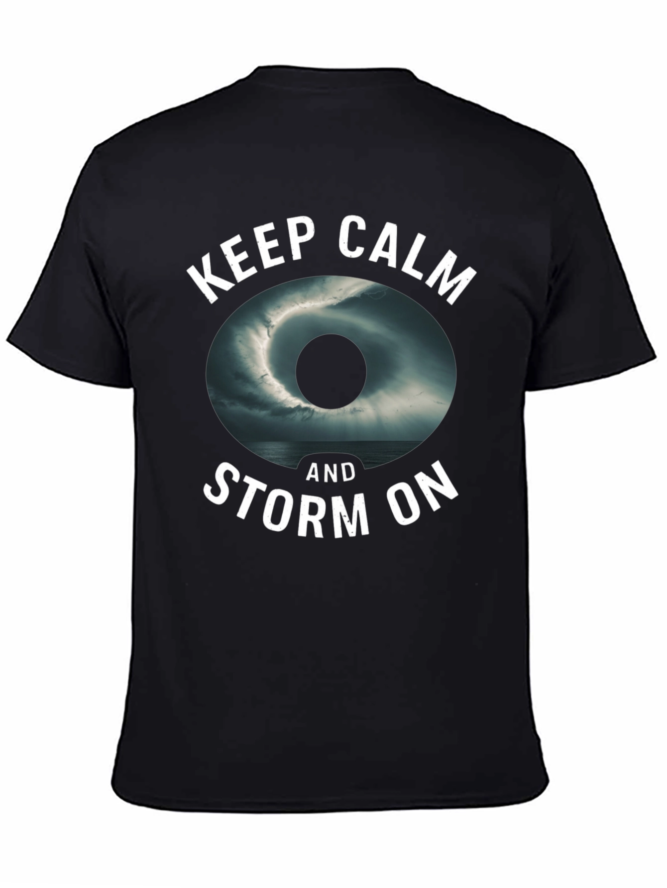 Keep Calm and Storm On Black Graphic Tee