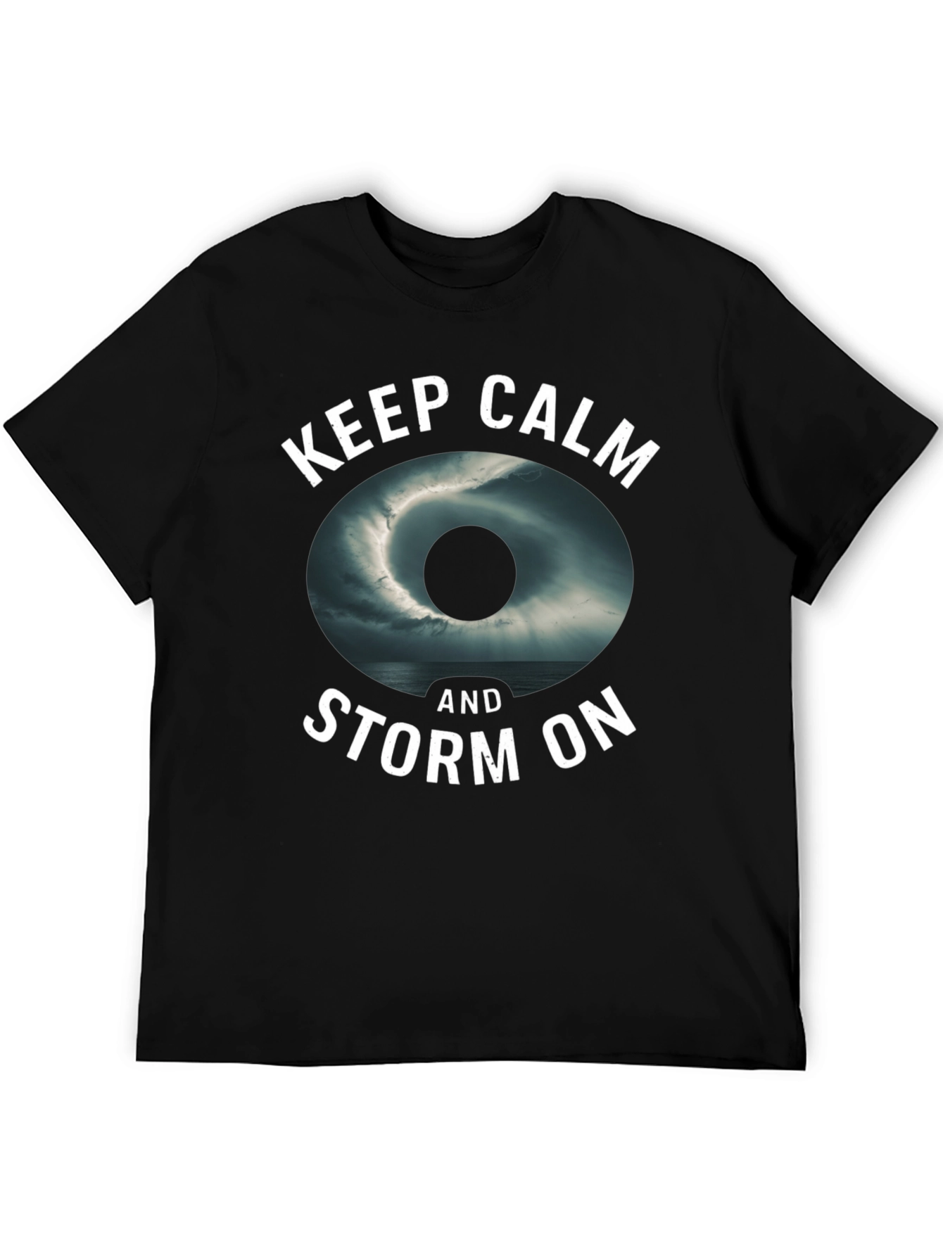 Keep Calm and Storm On Black Graphic Tee