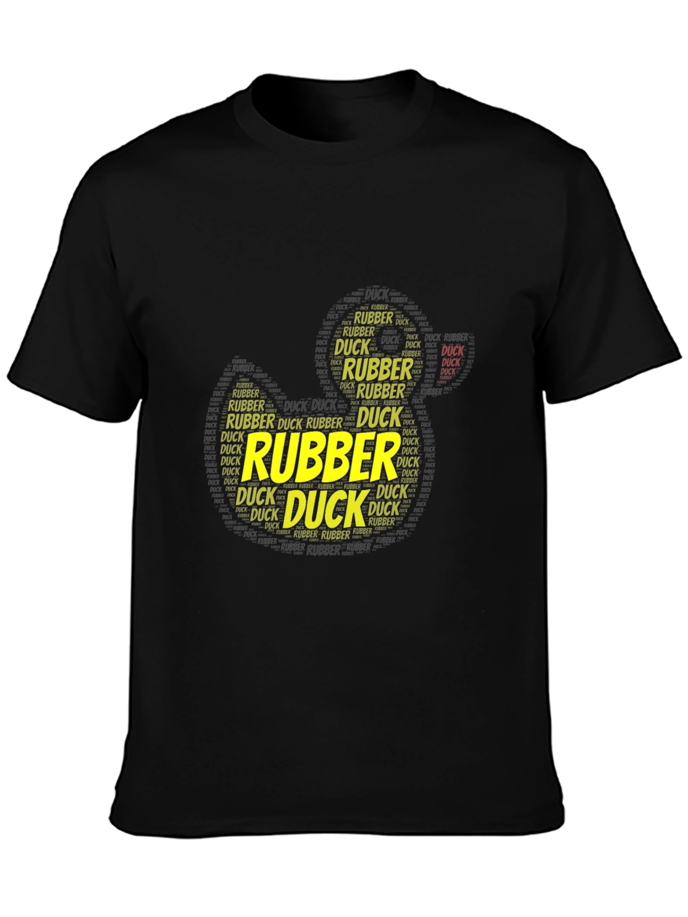 Rubber Duck Word Art Black T-Shirt