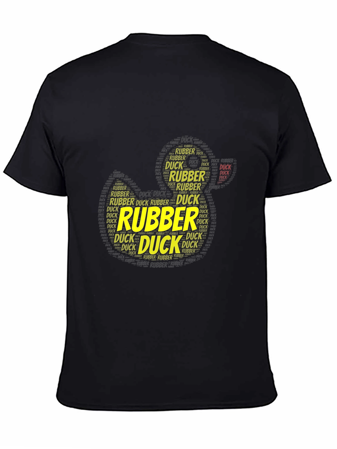 Rubber Duck Word Art Black T-Shirt
