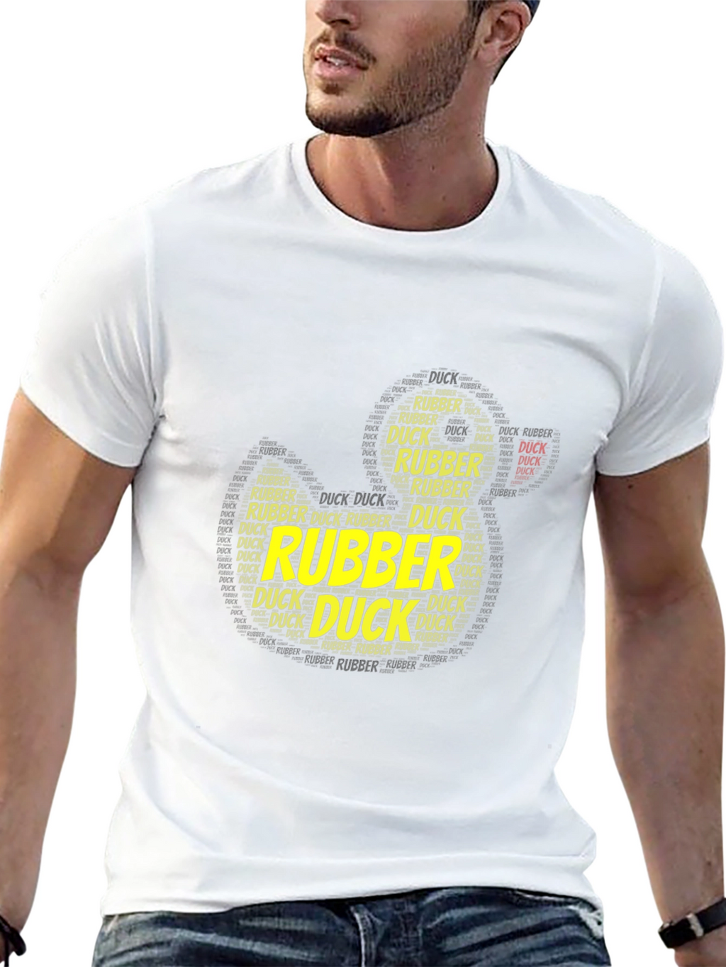 Rubber Duck Word Art Black T-Shirt
