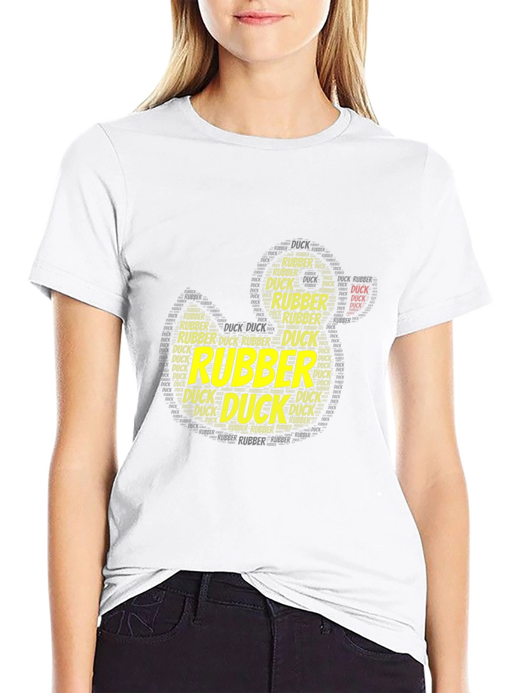 Rubber Duck Word Art Black T-Shirt