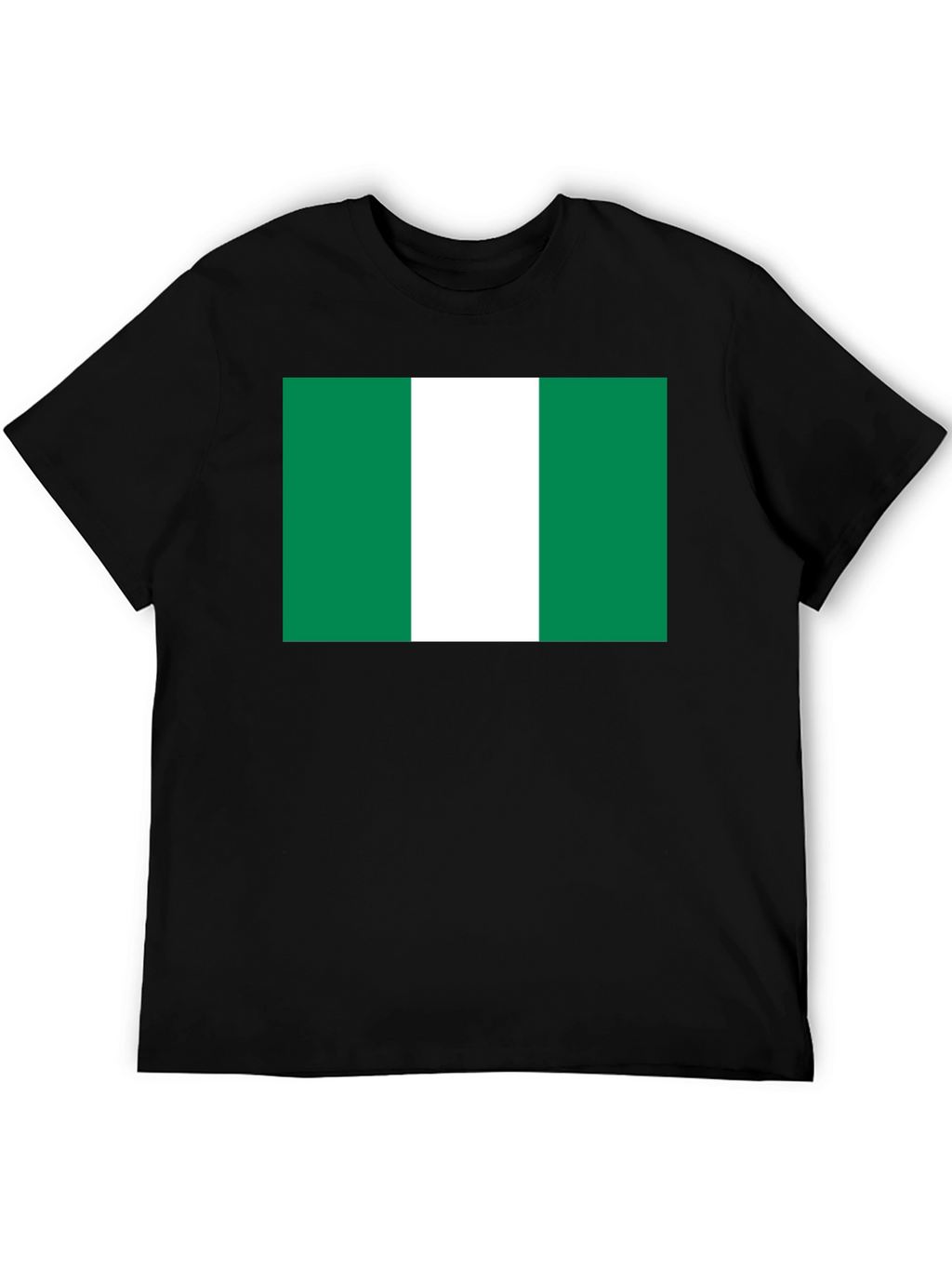Nigeria Flag T-Shirt - Black Cotton Tee