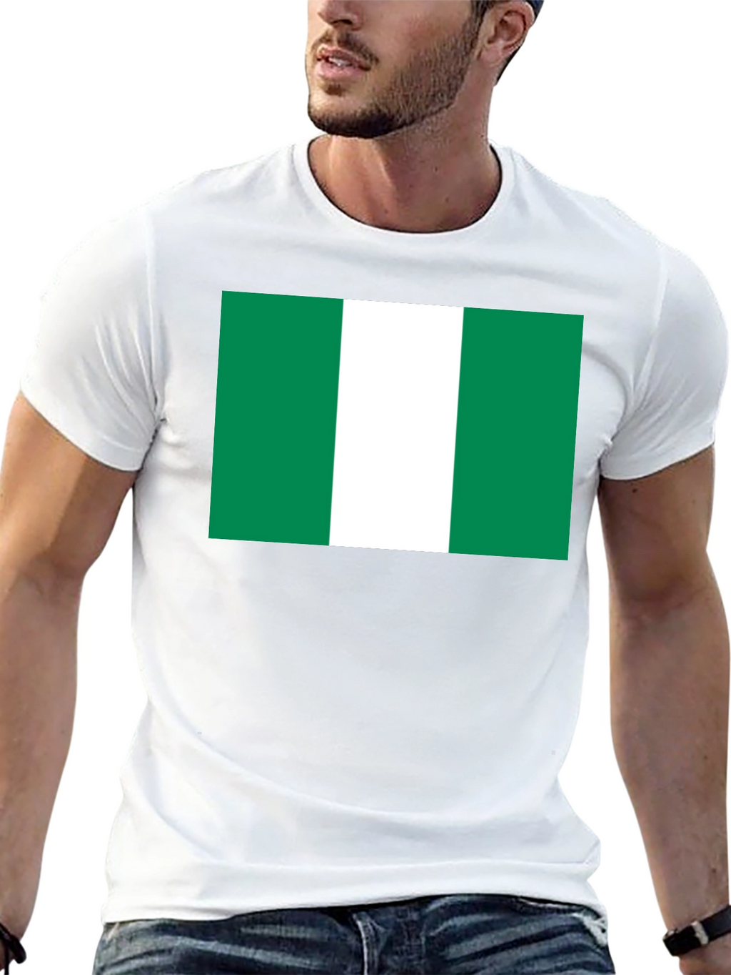 Nigeria Flag T-Shirt - Black Cotton Tee
