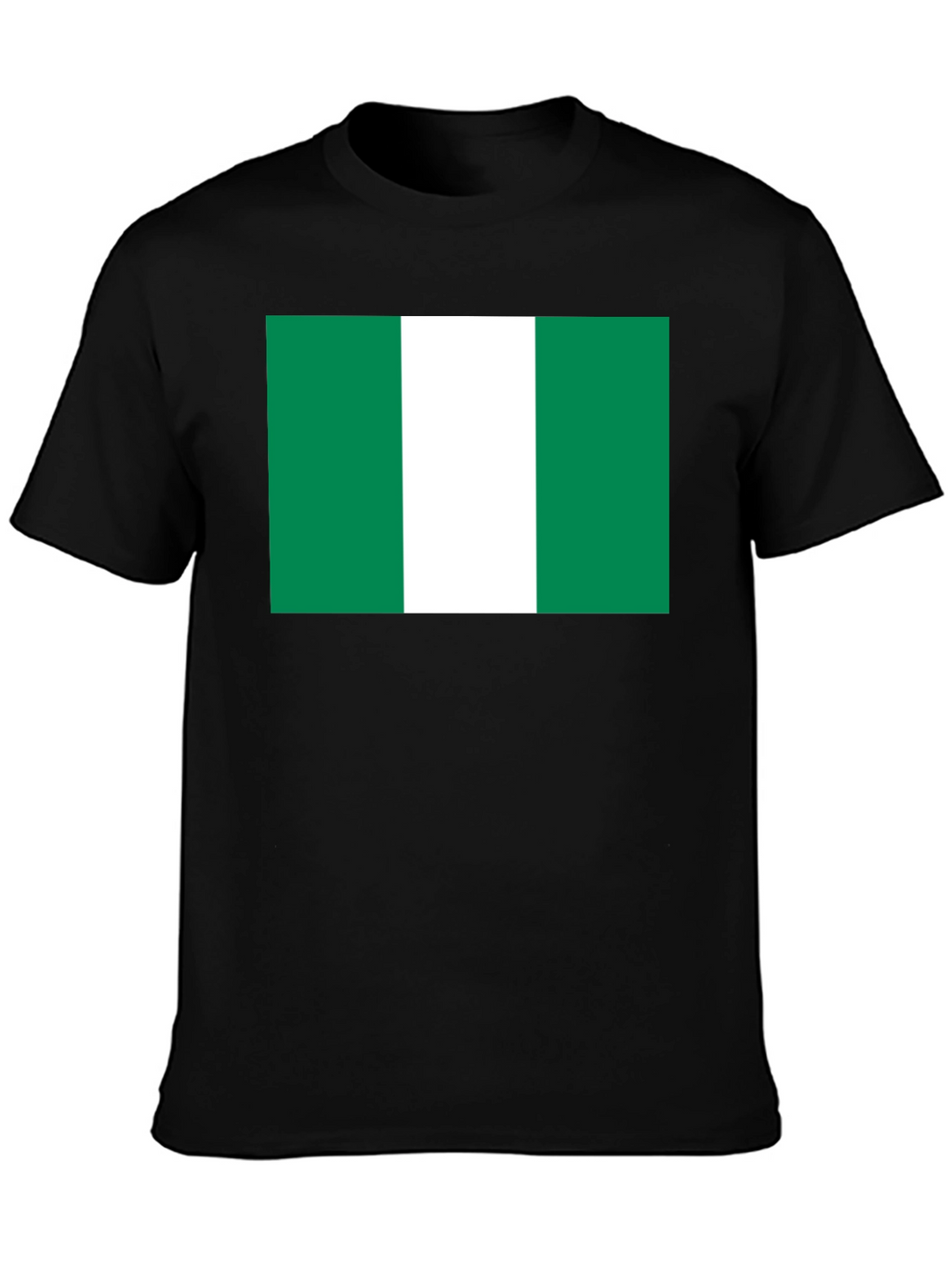 Nigeria Flag T-Shirt - Black Cotton Tee