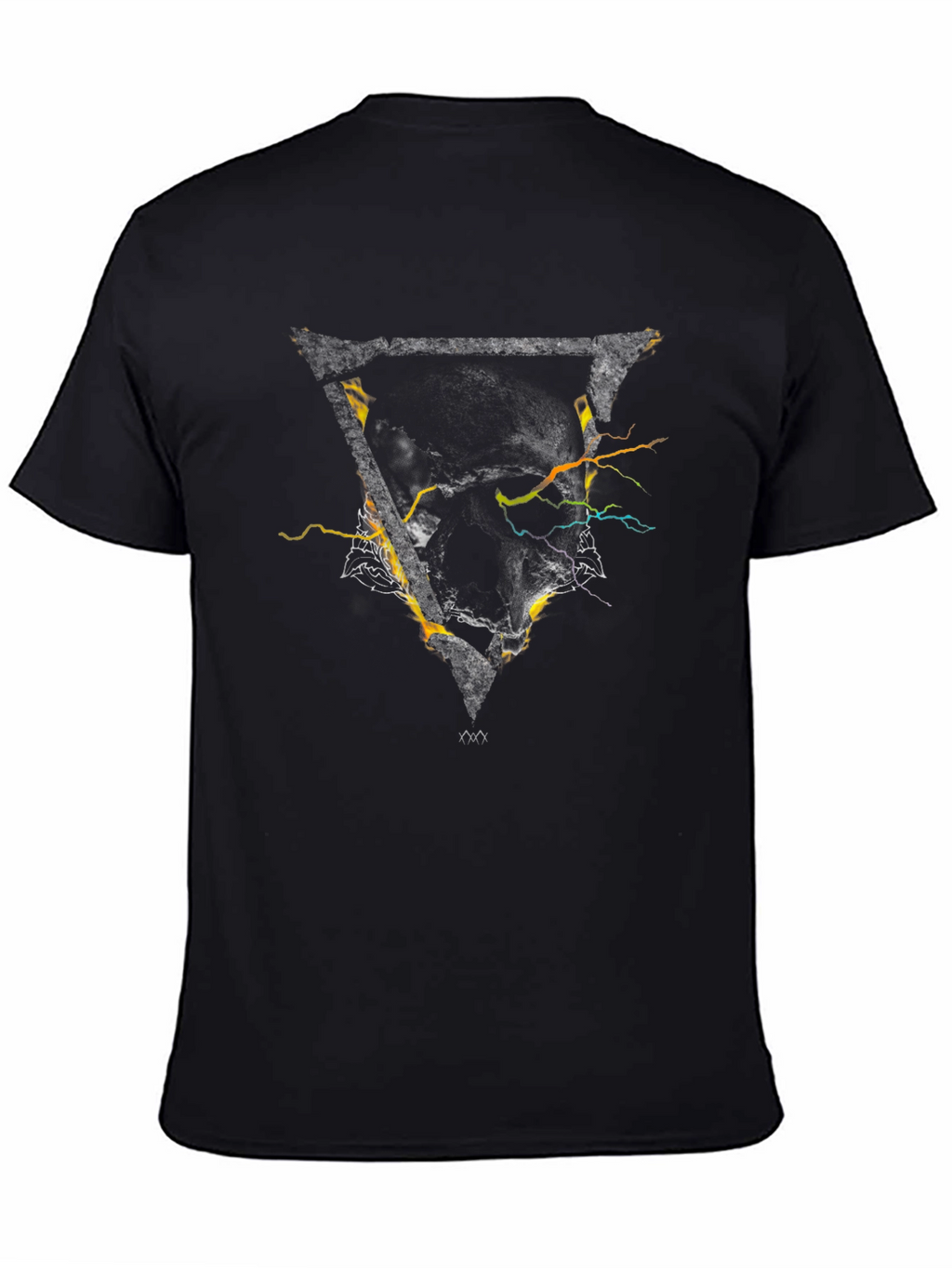 Abstract Triangle Graphic Mens Black T-Shirt